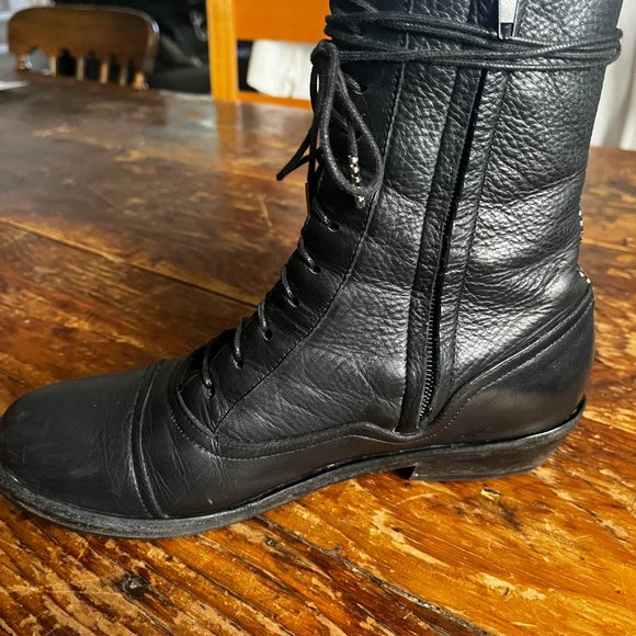 Calleen Cordero -Black Leather Boots Back Chrome stud detail boots - Picture 5 of 7